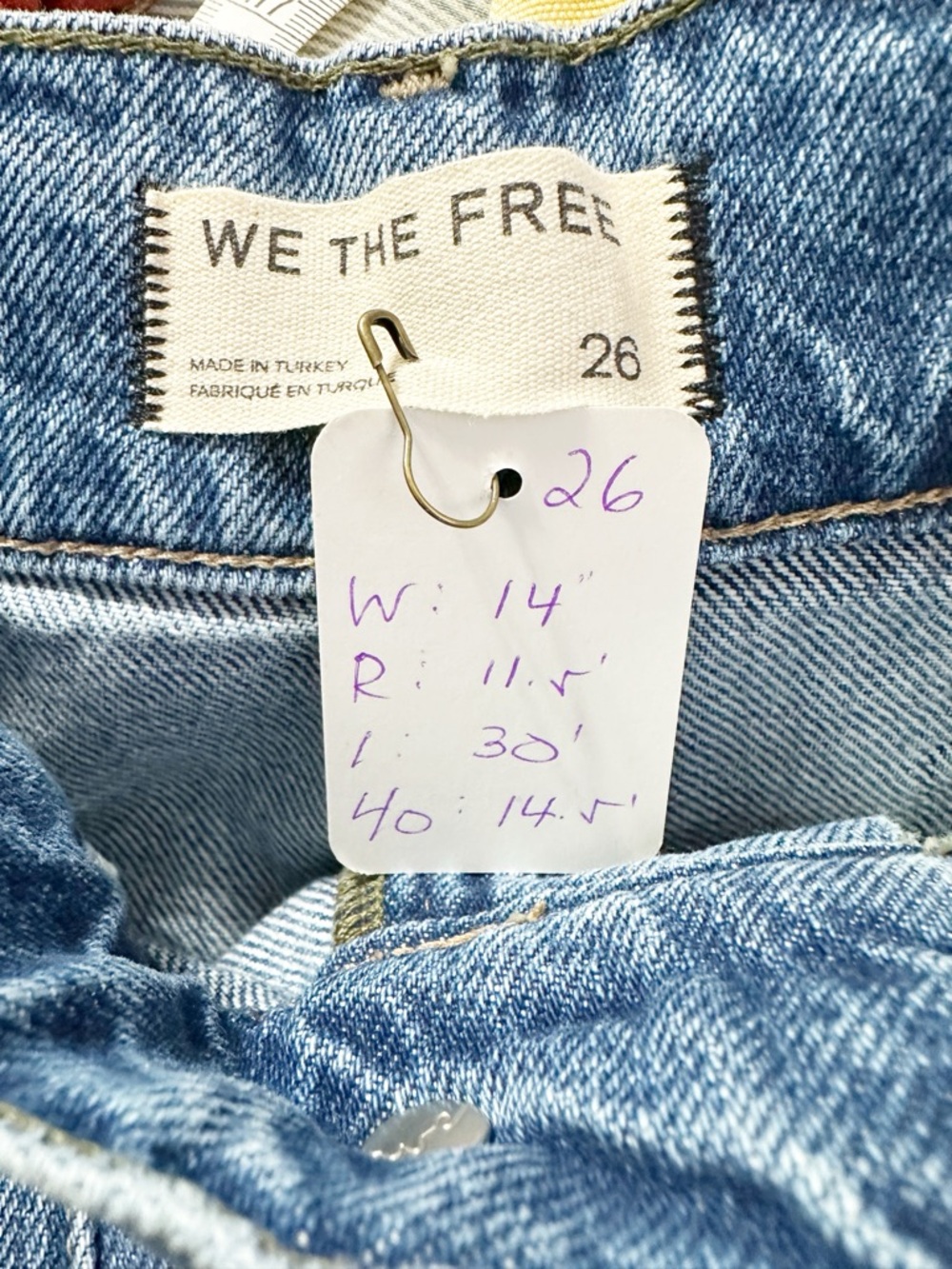 NEW Free People We The Free Head Over Heels Patchwork Wide Leg Denim Jeans 26 - Picture 15 of 16